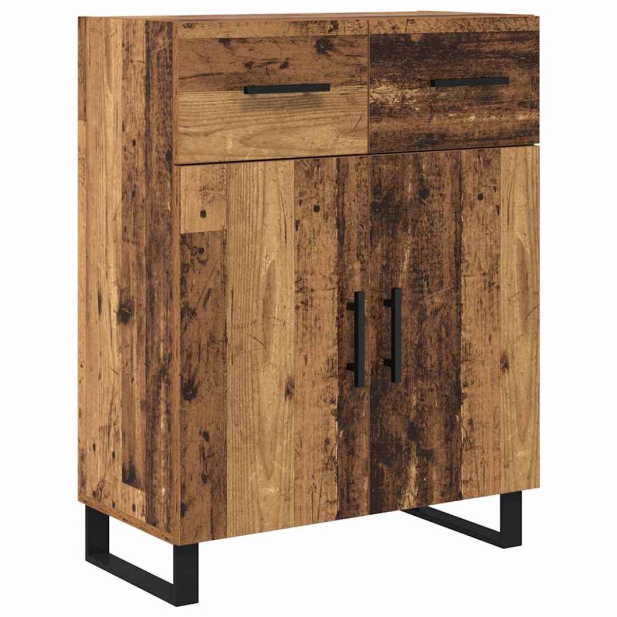 vidaXL Highboard 2 τμχ. Παλιό Ξύλο 69,5 x 34 x 180 εκ.