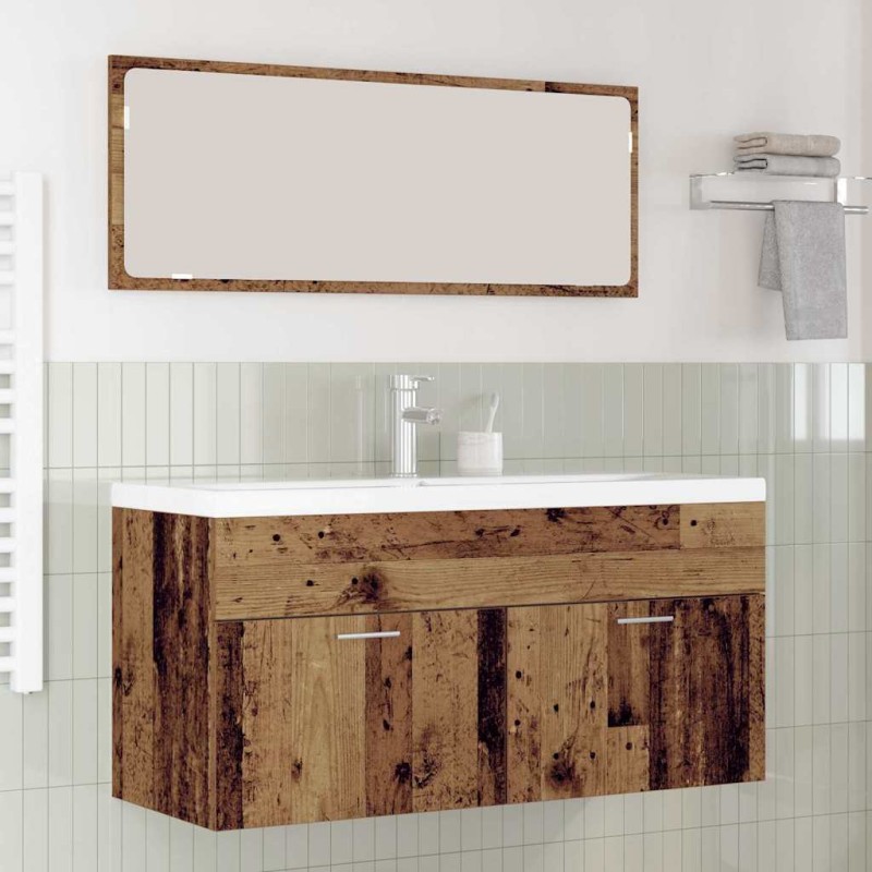 vidaXL Ντουλάπι Μπάνιου Παλιό ξύλο 100 x 38,5 x 46 cm