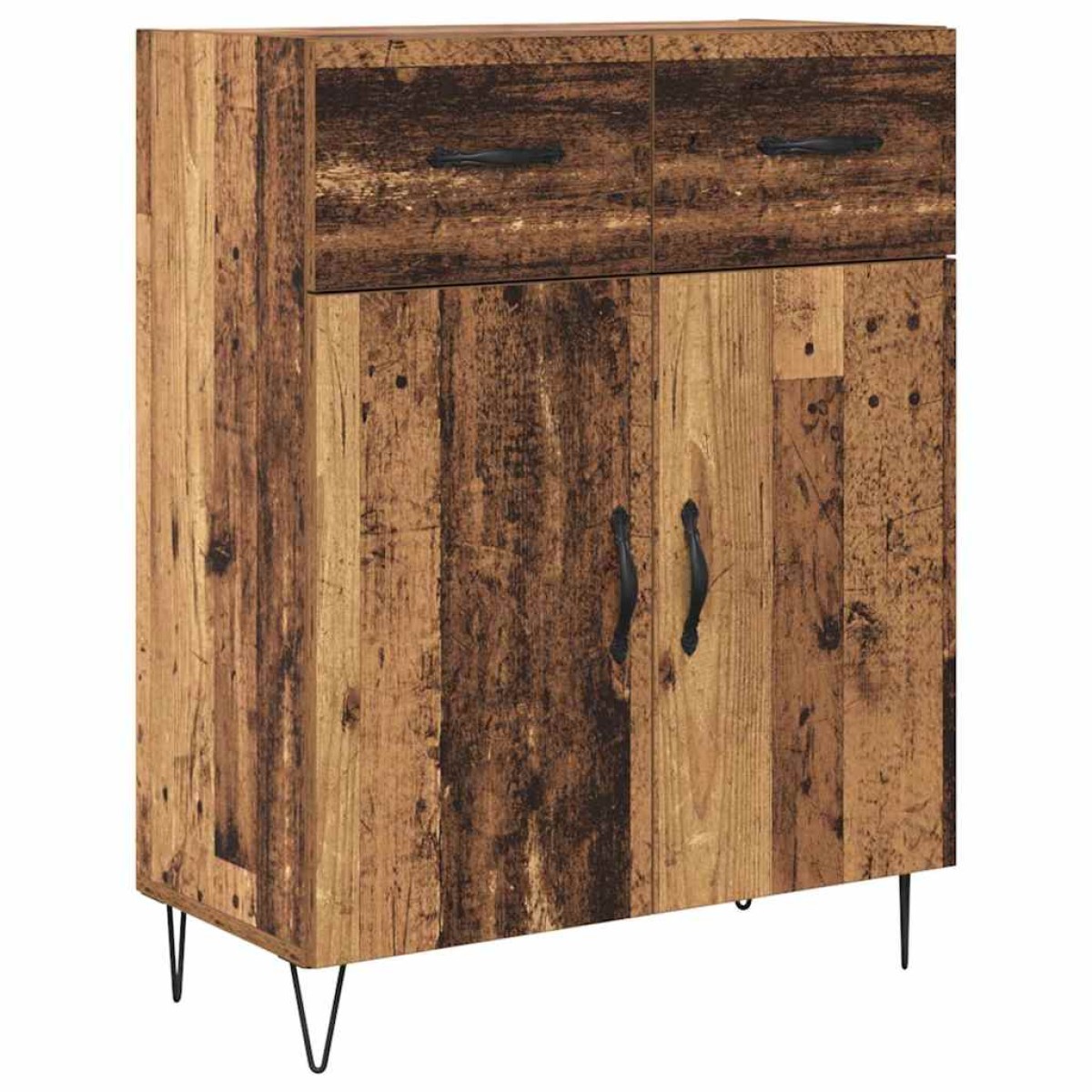 vidaXL Highboard 2 τμχ. Παλιό ξύλο 69,5 x 34 x 180 εκ.