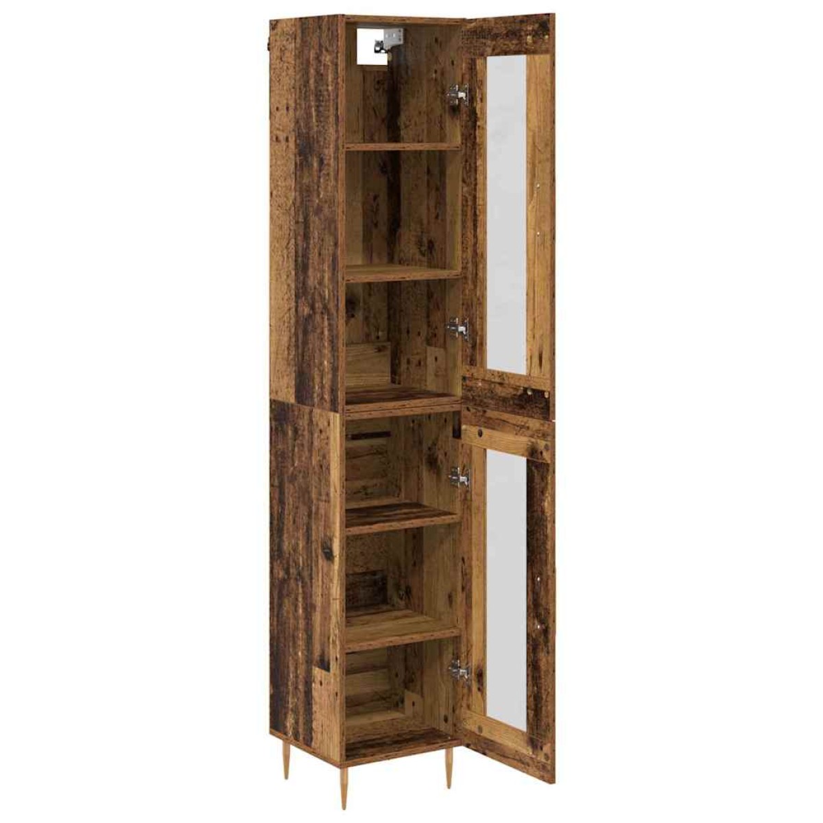 vidaXL Highboard 2 τμχ. Παλιό Ξύλο 34,5 x 34 x 180 εκ.