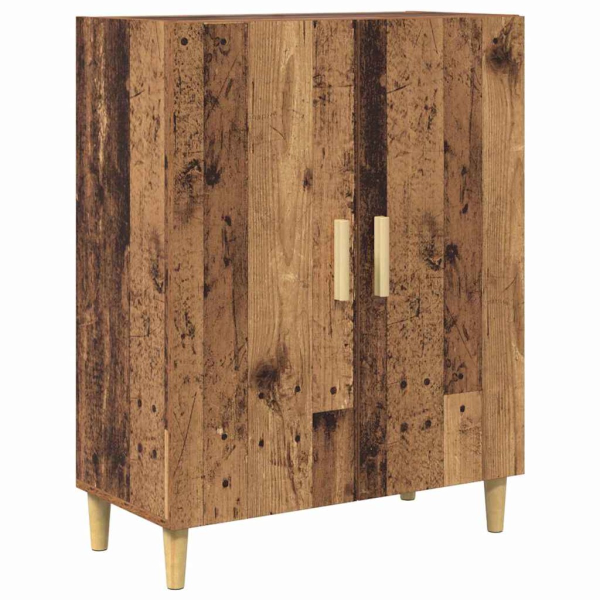 vidaXL Highboard Παλιό Ξύλο 69,5 x 34 x 180 εκ. Σύνθετο Ξύλο και Γυαλί