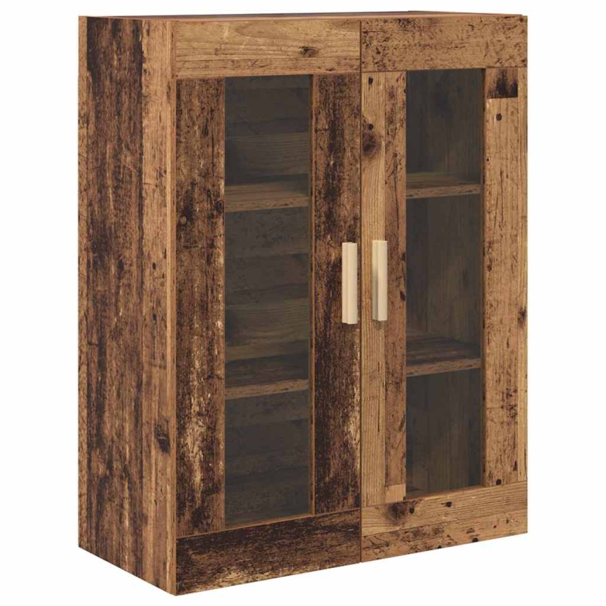 vidaXL Highboard Παλιό Ξύλο 69,5 x 34 x 180 εκ. Σύνθετο Ξύλο και Γυαλί