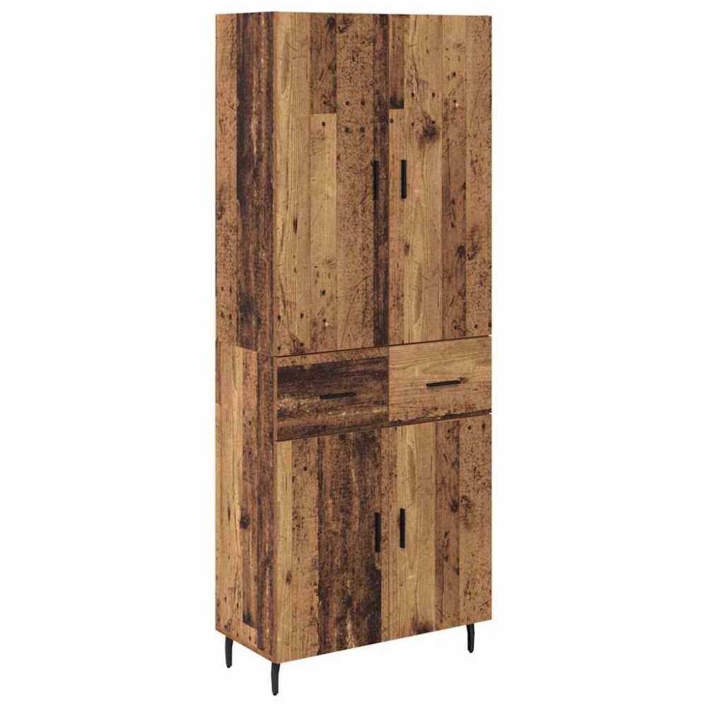 vidaXL Highboard 2 τμχ. Παλιό Ξύλο 69,5 x 34 x 180 εκ.