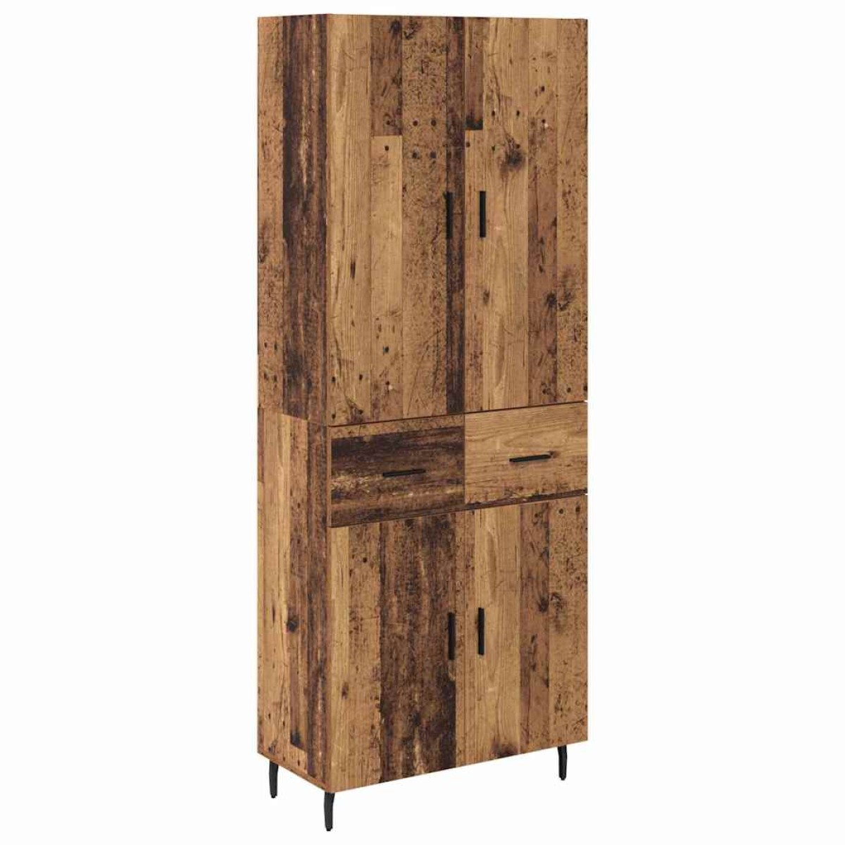 vidaXL Highboard 2 τμχ. Παλιό Ξύλο 69,5 x 34 x 180 εκ.