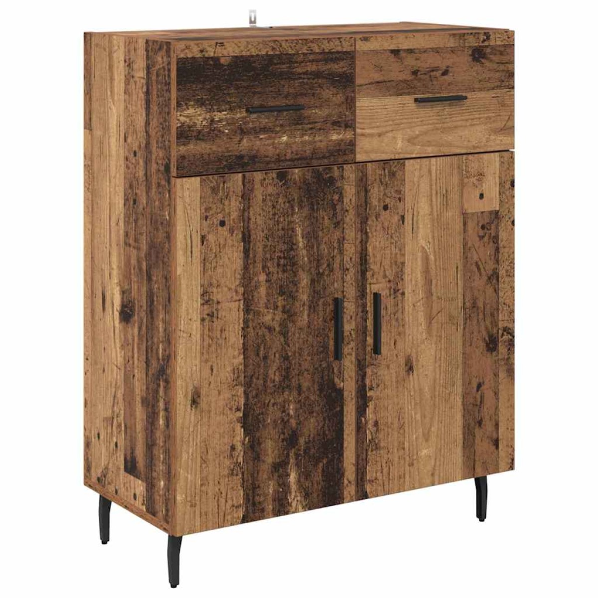 vidaXL Highboard 2 τμχ. Παλιό Ξύλο 69,5 x 34 x 180 εκ.
