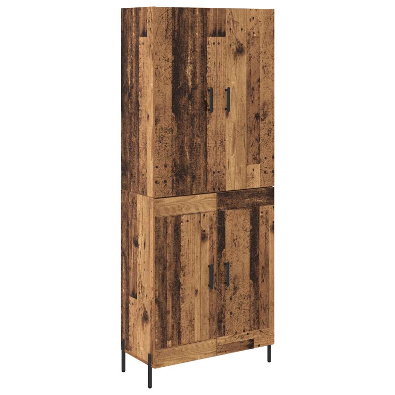 vidaXL Highboard Παλιό Ξύλο 69,5 x 34 x 180 εκ. Επεξεργασμένο Ξύλο
