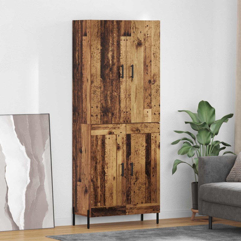 vidaXL Highboard Παλιό Ξύλο 69,5 x 34 x 180 εκ. Επεξεργασμένο Ξύλο