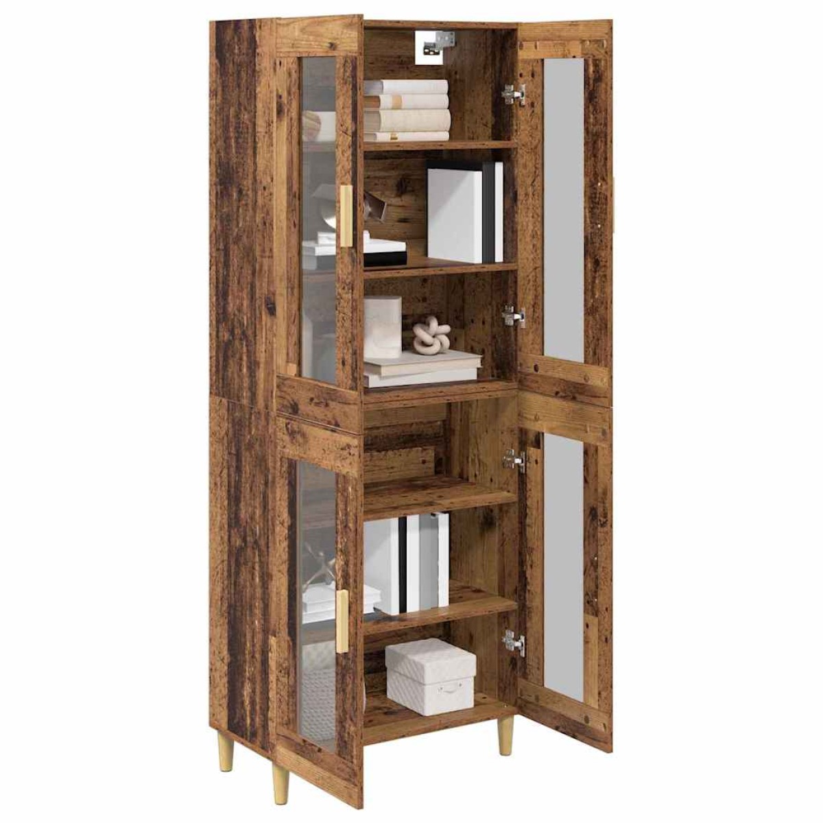 vidaXL Highboard Παλιό Ξύλο 69,5 x 34 x 180 εκ. Επεξεργασμένο Ξύλο
