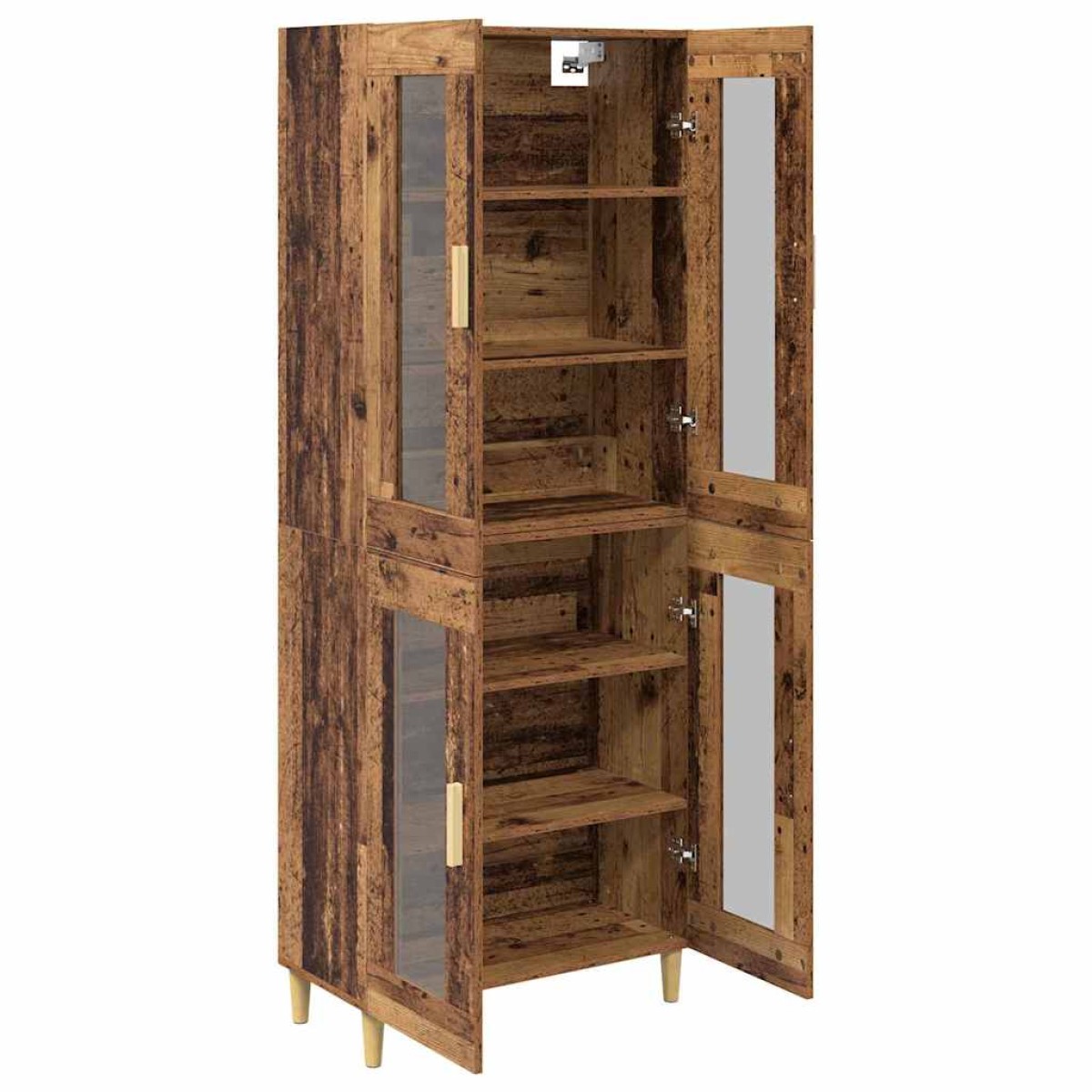 vidaXL Highboard Παλιό Ξύλο 69,5 x 34 x 180 εκ. Επεξεργασμένο Ξύλο