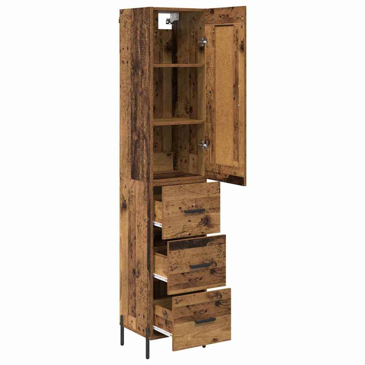 vidaXL Highboard Παλιό Ξύλο 34,5 x 34 x 180 εκ. Επεξεργασμένο Ξύλο