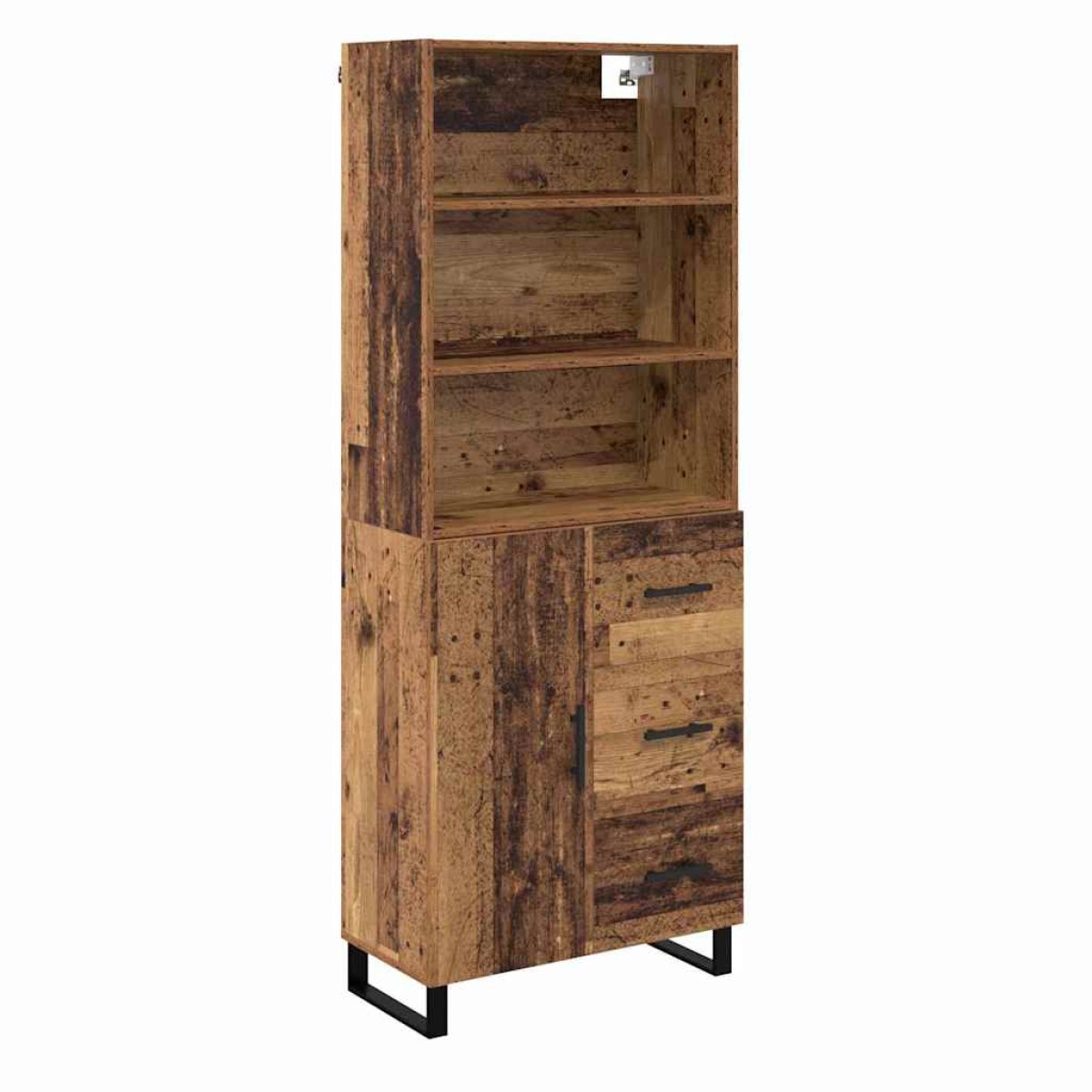 vidaXL Highboard 2 τμχ. Παλιό ξύλο 69,5 x 34 x 180 εκ.
