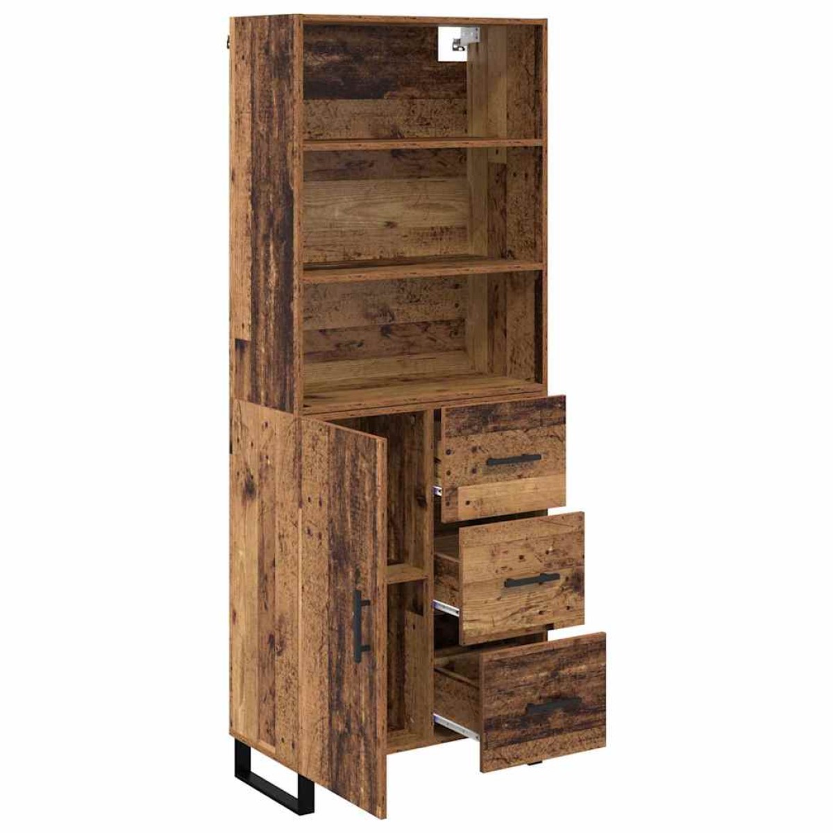 vidaXL Highboard 2 τμχ. Παλιό ξύλο 69,5 x 34 x 180 εκ.