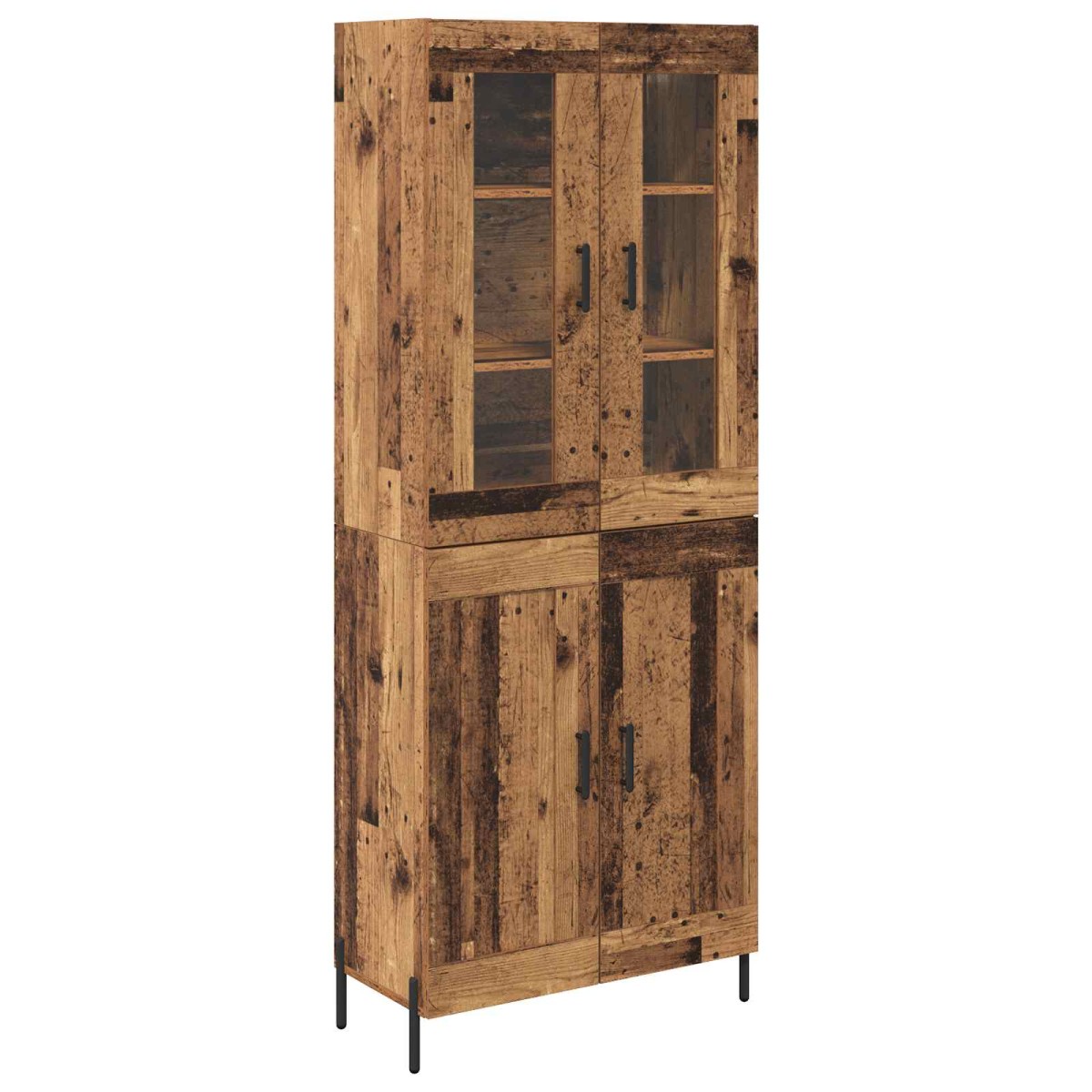 vidaXL Highboard Παλιό Ξύλο 69,5 x 34 x 180 εκ. Επεξεργασμένο Ξύλο