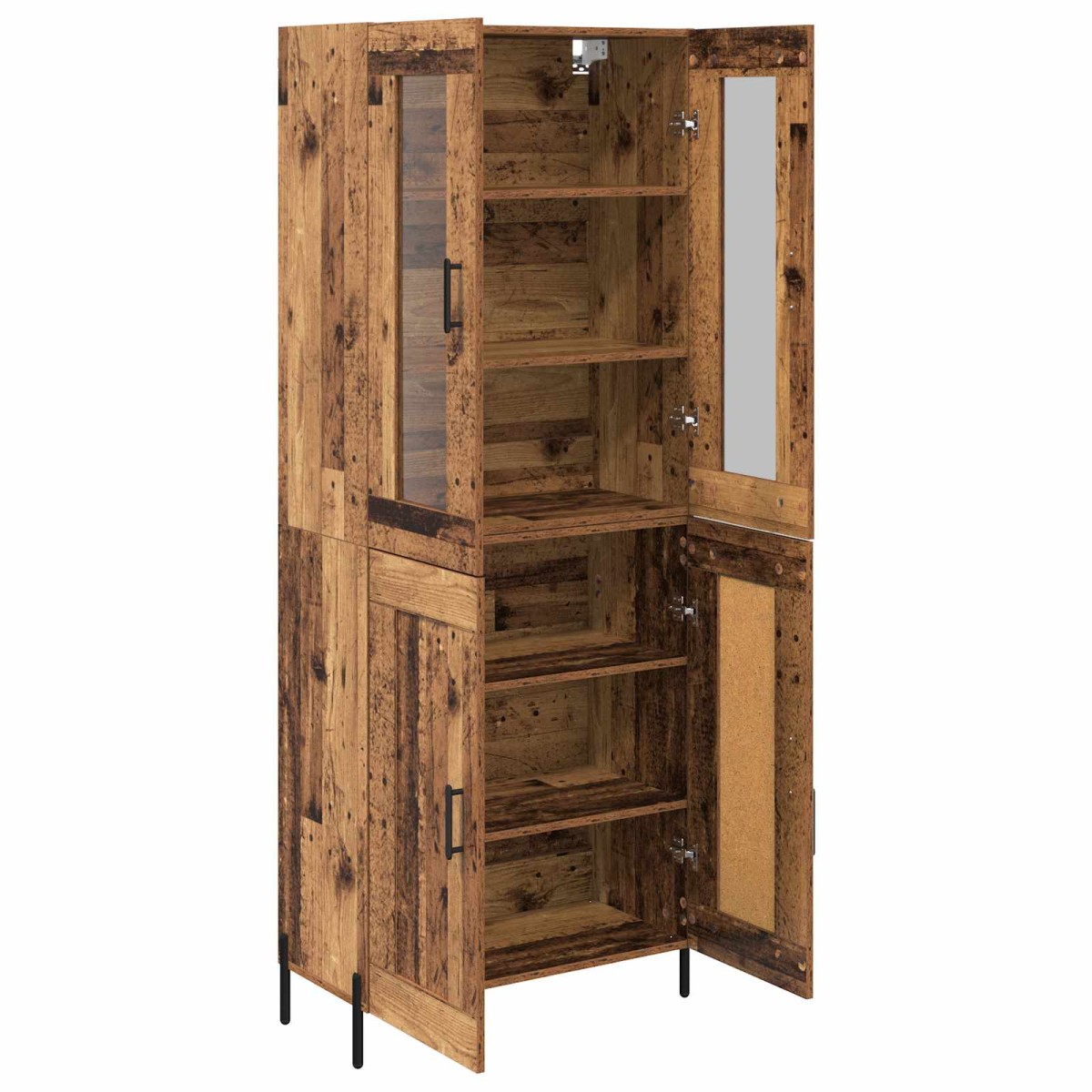 vidaXL Highboard Παλιό Ξύλο 69,5 x 34 x 180 εκ. Επεξεργασμένο Ξύλο