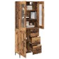 vidaXL Highboard 2 τμχ. Παλιό ξύλο 69,5 x 34 x 180 εκ.