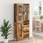 vidaXL Highboard 2 τμχ. Παλιό ξύλο 69,5 x 34 x 180 εκ.