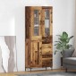 vidaXL Highboard 2 τμχ. Παλιό ξύλο 69,5 x 34 x 180 εκ.
