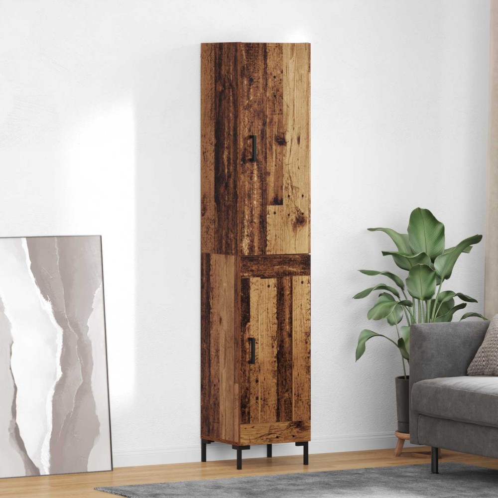 vidaXL Highboard Παλιό Ξύλο 34,5 x 34 x 180 εκ. Επεξεργασμένο Ξύλο