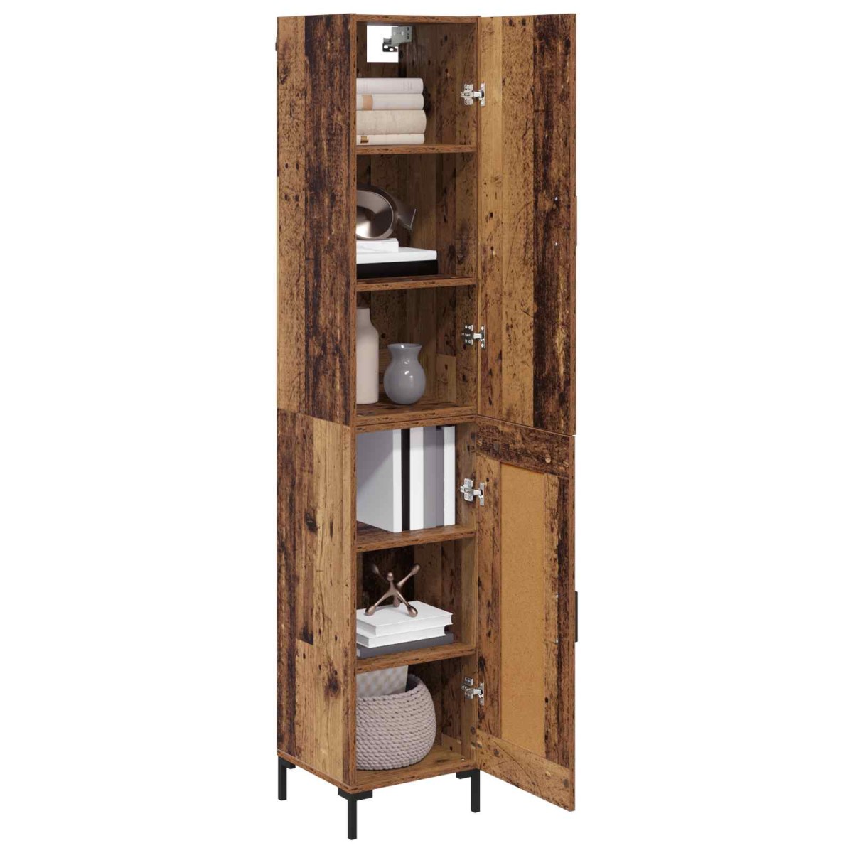 vidaXL Highboard Παλιό Ξύλο 34,5 x 34 x 180 εκ. Επεξεργασμένο Ξύλο
