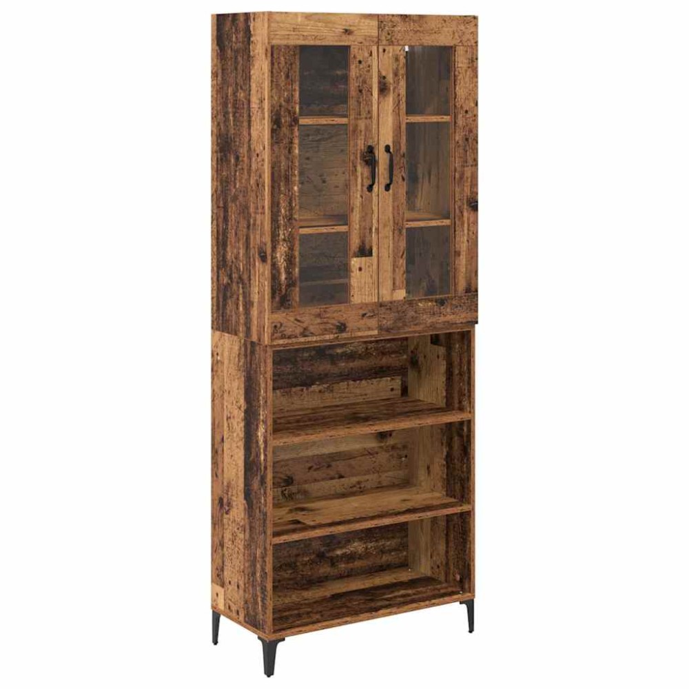 vidaXL Highboard Παλιό Ξύλο 69,5 x 34 x 180 εκ. Επεξεργασμένο Ξύλο