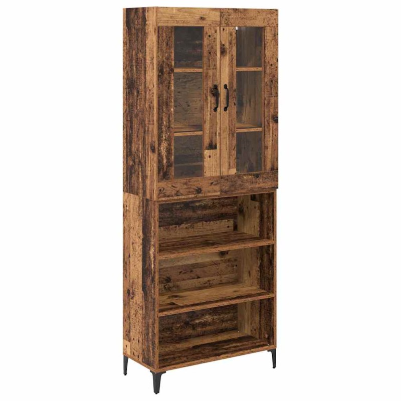 vidaXL Highboard Παλιό Ξύλο 69,5 x 34 x 180 εκ. Επεξεργασμένο Ξύλο