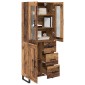 vidaXL Highboard 2 τμχ. Παλιό Ξύλο 69,5 x 34 x 180 εκ.