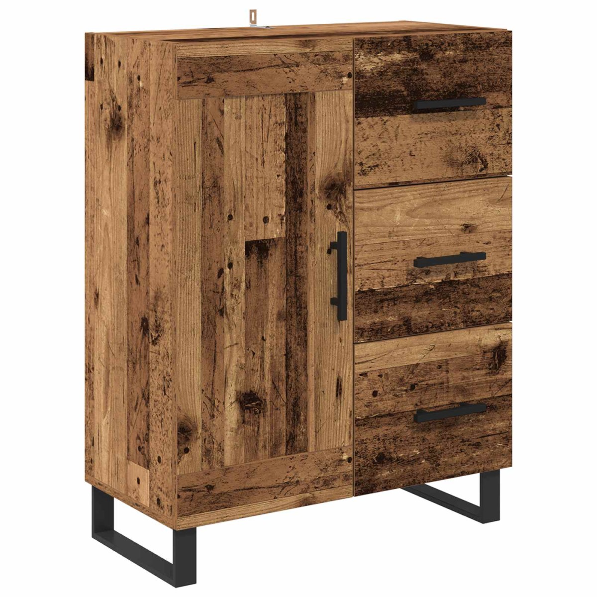 vidaXL Highboard 2 τμχ. Παλιό Ξύλο 69,5 x 34 x 180 εκ.