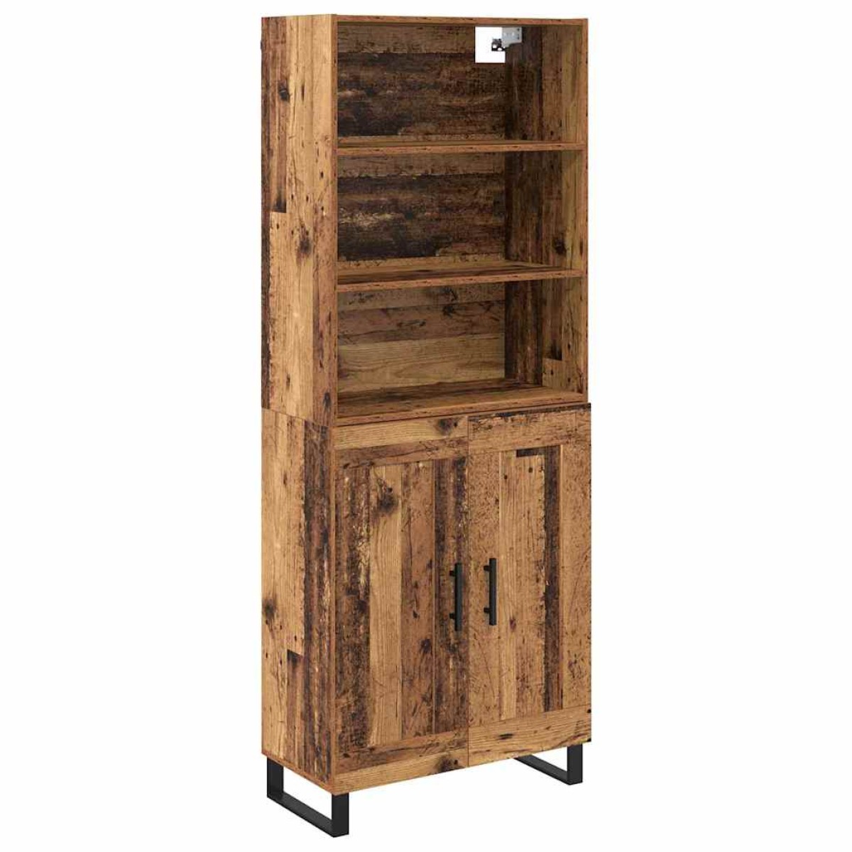 vidaXL Highboard 2 τμχ. Παλιό ξύλο 69,5 x 34 x 180 εκ.