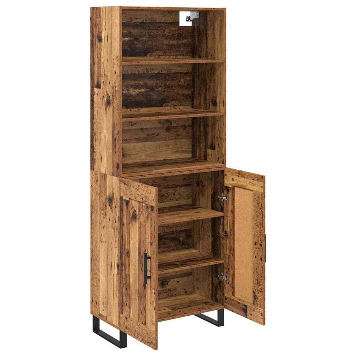 vidaXL Highboard 2 τμχ. Παλιό ξύλο 69,5 x 34 x 180 εκ.