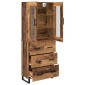 vidaXL Highboard 2 τμχ. Παλιό Ξύλο 69,5 x 34 x 180 εκ.