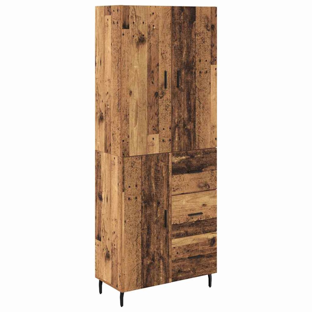 vidaXL Highboard 2 τμχ. Παλιό Ξύλο 69,5 x 34 x 180 εκ.