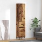vidaXL Highboard Παλιό Ξύλο 34,5 x 34 x 180 εκ. Επεξεργασμένο Ξύλο