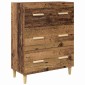 vidaXL Highboard Παλιό Ξύλο 69,5 x 34 x 180 εκ. Σύνθετο Ξύλο και Γυαλί