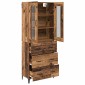 vidaXL Highboard Παλιό Ξύλο 69,5 x 34 x 180 εκ. Επεξεργασμένο Ξύλο