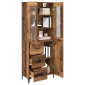 vidaXL Highboard Παλιό Ξύλο 69,5 x 34 x 180 εκ. Επεξεργασμένο Ξύλο
