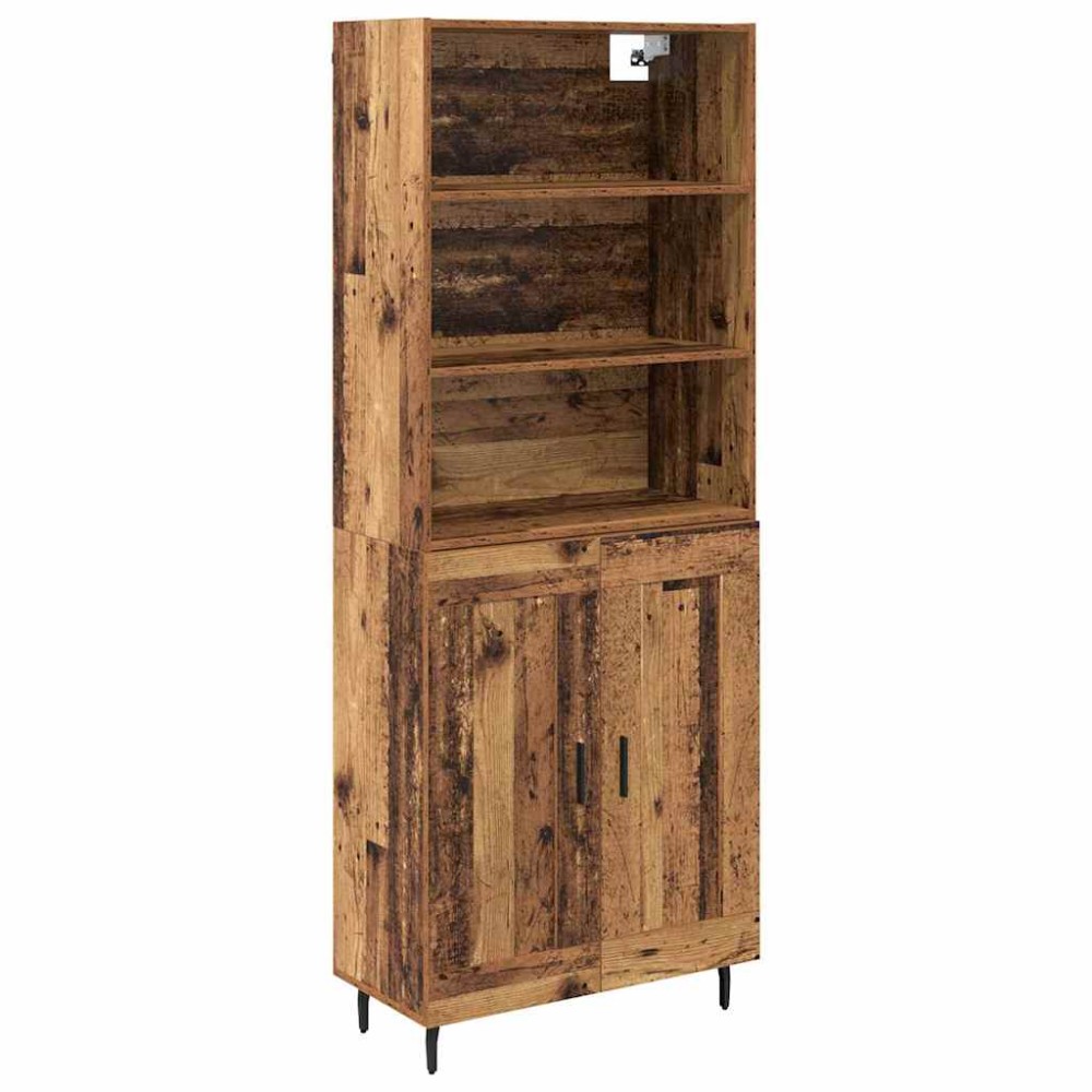 vidaXL Highboard 2 τμχ. Παλιό Ξύλο 69,5 x 32,5 x 180 εκ