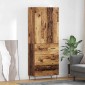 vidaXL Highboard 2 τμχ. Παλιό ξύλο 69,5 x 34 x 180 εκ.