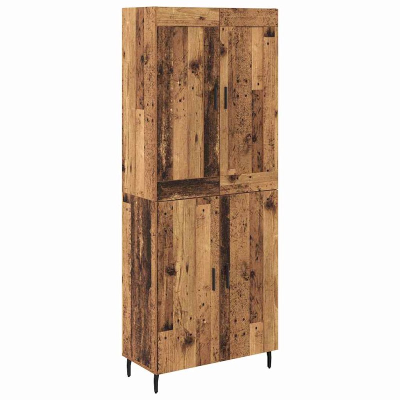 vidaXL Highboard 2 τμχ. Παλιό ξύλο 69,5 x 34 x 180 εκ.