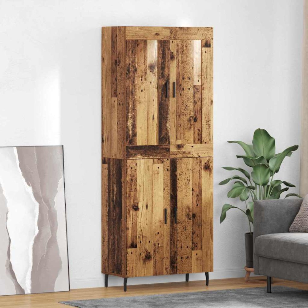 vidaXL Highboard 2 τμχ. Παλιό ξύλο 69,5 x 34 x 180 εκ.