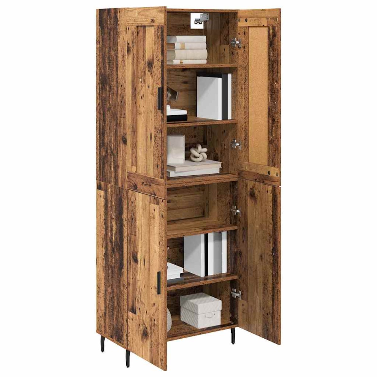 vidaXL Highboard 2 τμχ. Παλιό ξύλο 69,5 x 34 x 180 εκ.