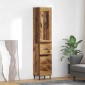 vidaXL Highboard Παλιό Ξύλο 34,5 x 34 x 180 εκ. Επεξεργασμένο Ξύλο