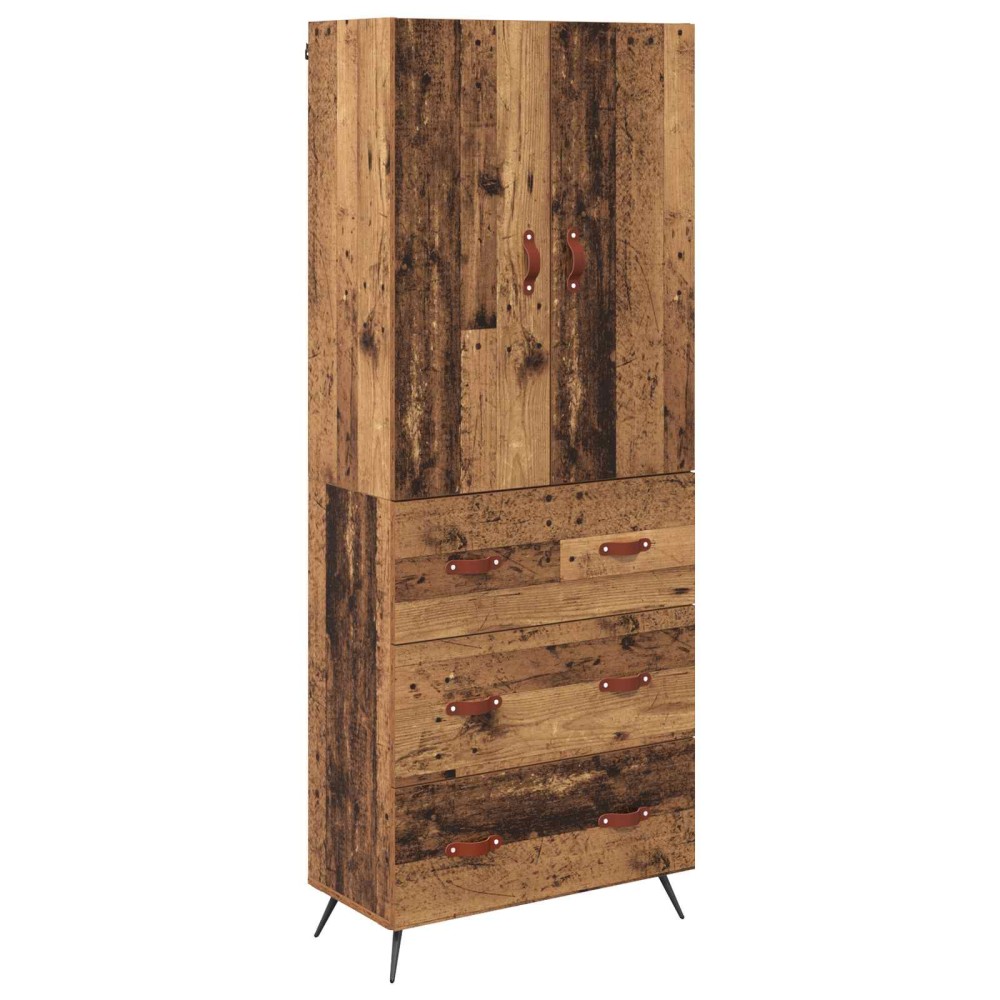 vidaXL Highboard Παλιό Ξύλο 69,5 x 34 x 180 εκ. Επεξεργασμένο Ξύλο