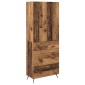vidaXL Highboard Παλιό Ξύλο 69,5 x 34 x 180 εκ. Επεξεργασμένο Ξύλο