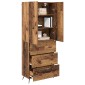 vidaXL Highboard Παλιό Ξύλο 69,5 x 34 x 180 εκ. Επεξεργασμένο Ξύλο