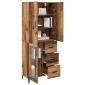 vidaXL Highboard Παλιό Ξύλο 69,5 x 34 x 180 εκ. Επεξεργασμένο Ξύλο