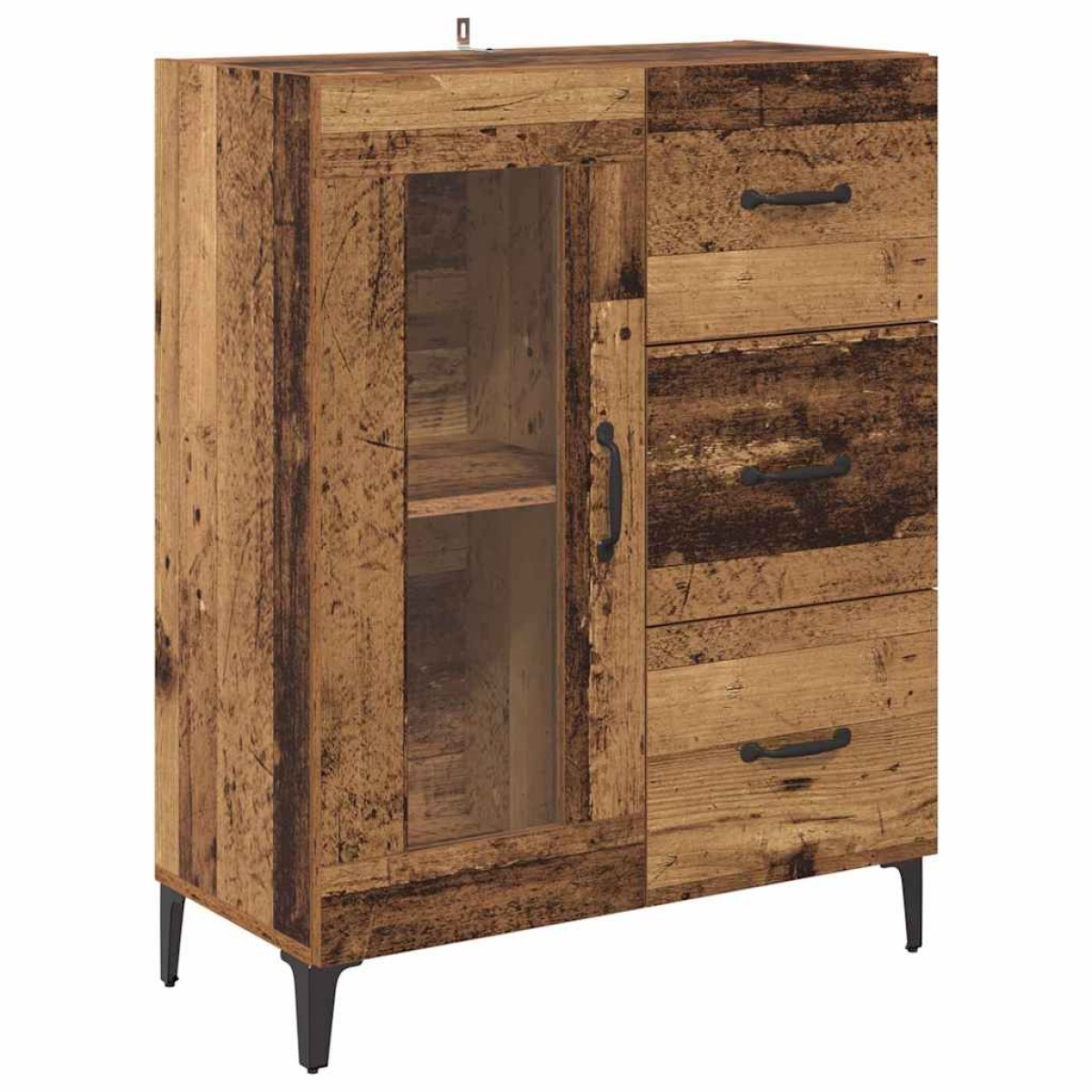 vidaXL Highboard Παλιό Ξύλο 69,5 x 34 x 180 εκ. Επεξεργασμένο Ξύλο