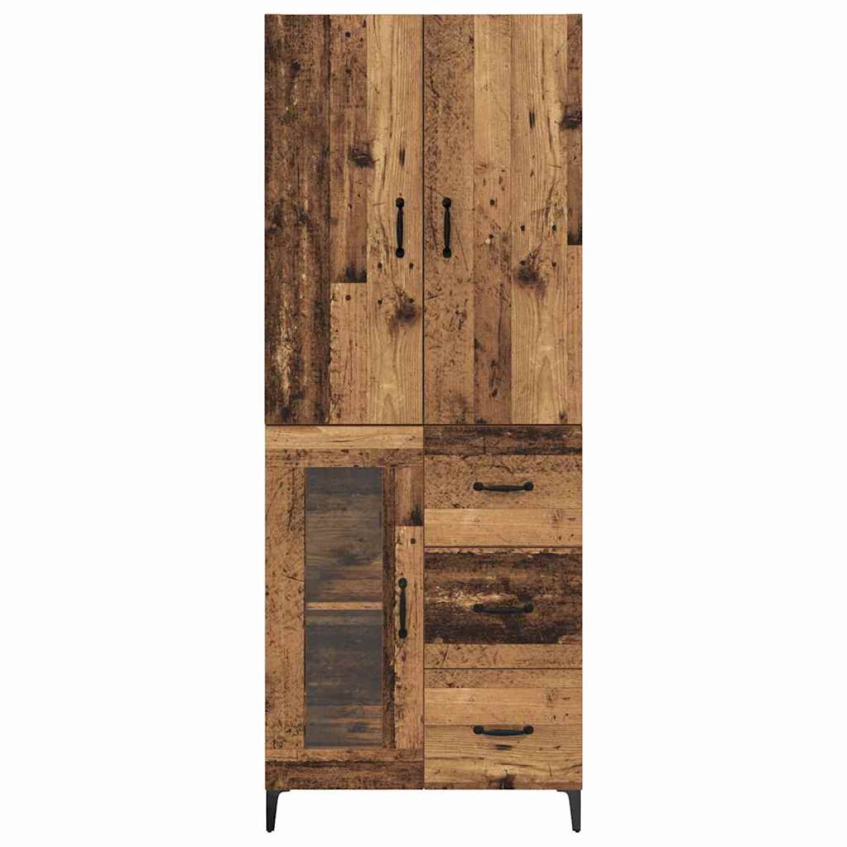 vidaXL Highboard Παλιό Ξύλο 69,5 x 34 x 180 εκ. Επεξεργασμένο Ξύλο