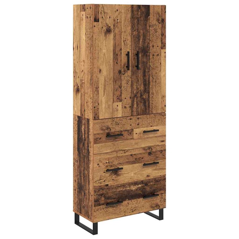 vidaXL Highboard 2 τμχ. Παλιό Ξύλο 69,5 x 34 x 180 εκ.