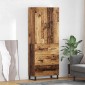 vidaXL Highboard 2 τμχ. Παλιό Ξύλο 69,5 x 34 x 180 εκ.