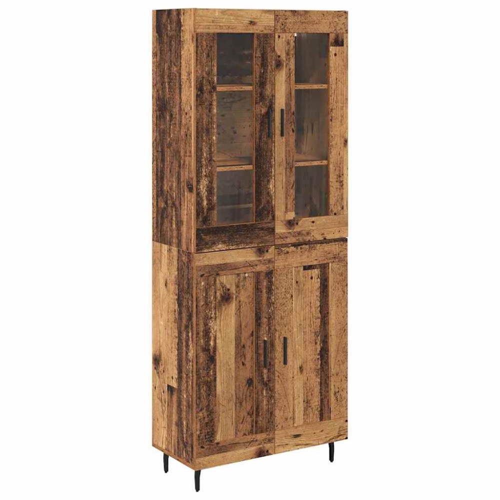 vidaXL Highboard 2 τμχ. Παλιό Ξύλο 69,5 x 34 x 180 εκ.